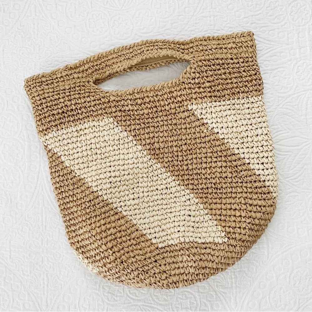 Free People Lined Seagrass Bag, Diagonal Two-Tone‎